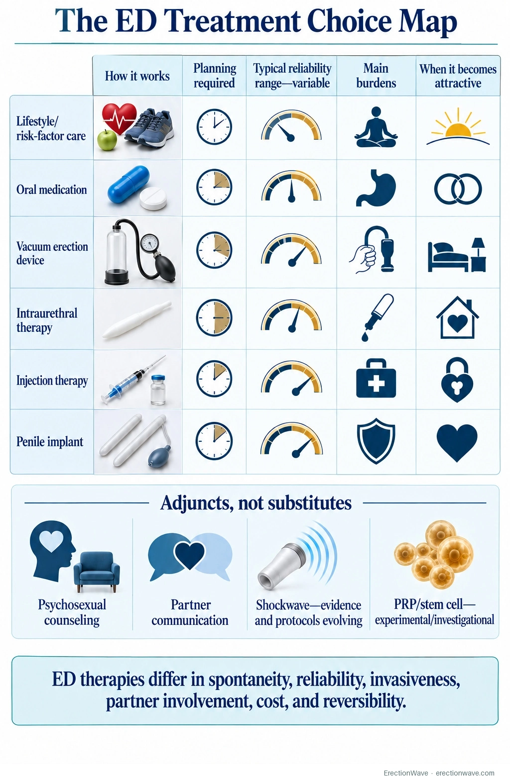 The ED Treatment Choice Map